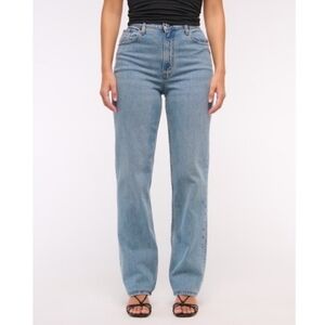 Abercrombie & Fitch 90s Straight Ultra High Rise Curve Love Jeans Sz 33/16 Short